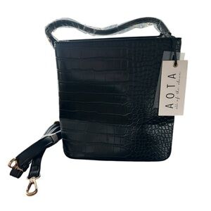 AOTA vegan croc print shoulder bag NWT